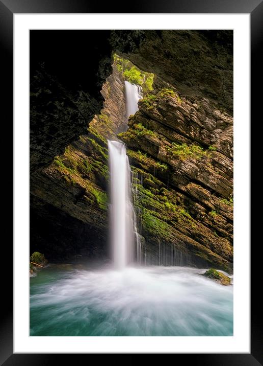 Thur Falls in the Toggenburg Region of Switzerland Framed Mounted Print by DiFigiano Photography