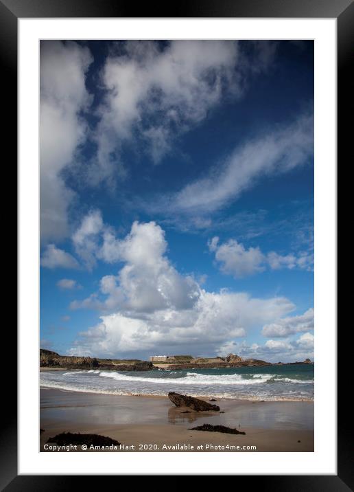 Big Sky over Corblets Beach Framed Mounted Print by Amanda Hart