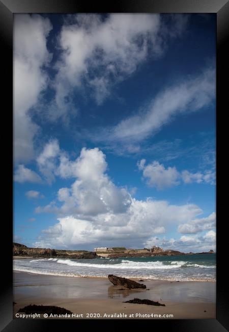 Big Sky over Corblets Beach Framed Print by Amanda Hart