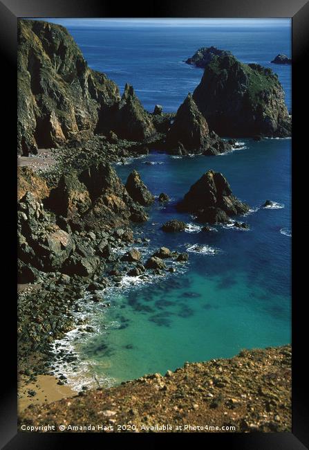 Telegraph Bay Alderney Framed Print by Amanda Hart