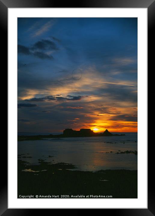 Sunset Clonque Bay, Alderney Framed Mounted Print by Amanda Hart