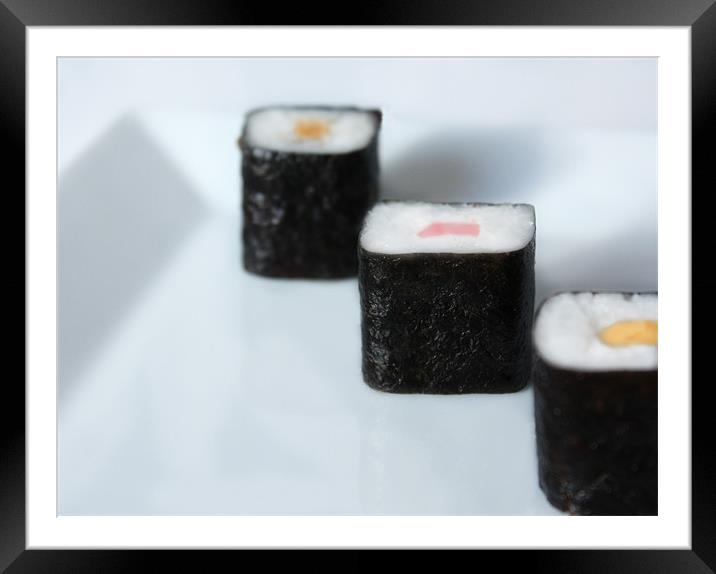 Sushi Framed Mounted Print by CJ Barnard