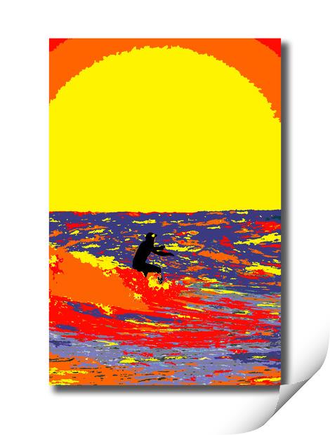 Rainbow Surfer 2 Print by graham young