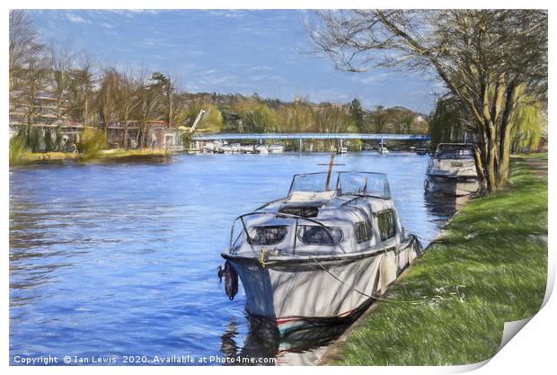 The River Thames At Cookham Print by Ian Lewis