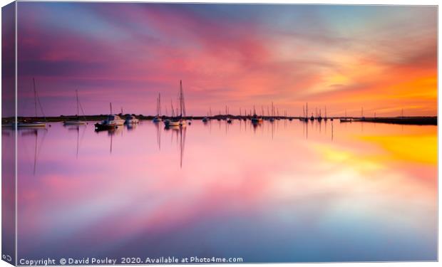 Early morning colour at Brancaster Staithe  Canvas Print by David Powley
