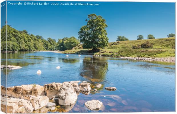 The River Tees at Rokeby in Summer (1) Canvas Print by Richard Laidler