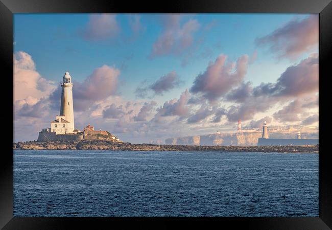 Four Lighthouses - Tyne & Wear Coast Framed Print by Paul Appleby