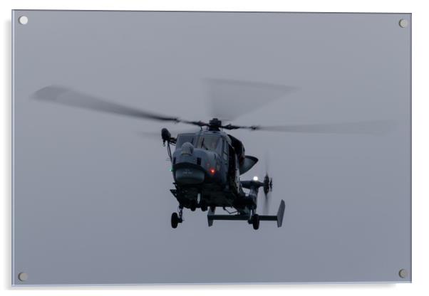 Royal Navy Lynx Helicopter Acrylic by Paul Chambers