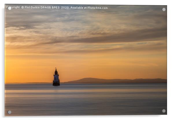 West Coast Lighthouse Sunset Acrylic by Phil Durkin DPAGB BPE4