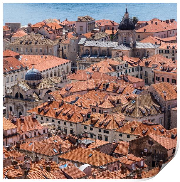Stunning Views of Dubrovnik's Old Town Rooftops Print by Jason Wells