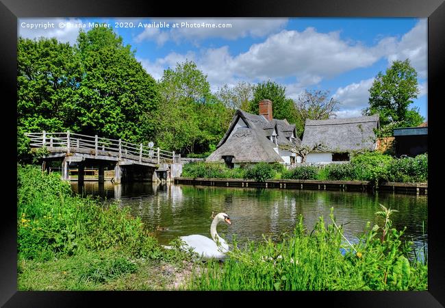 Flatford Cottage on the Stour Framed Print by Diana Mower