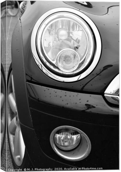 car, flashers, fog lights on The Mini Cooper S  Canvas Print by M. J. Photography