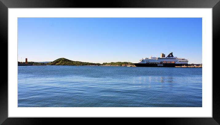 the scenic Oslofjord on a sightseeing fjord cruise Framed Mounted Print by M. J. Photography