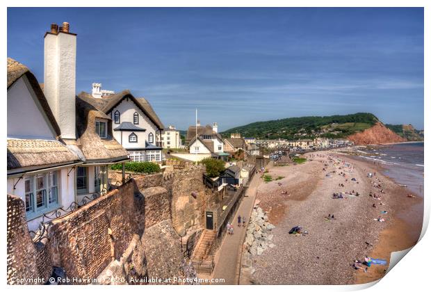 Sidmouth Summer Seascape Print by Rob Hawkins