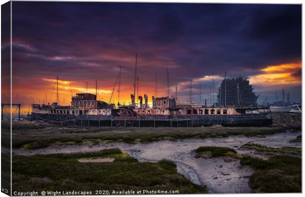PS Ryde Queen Sunrise Canvas Print by Wight Landscapes
