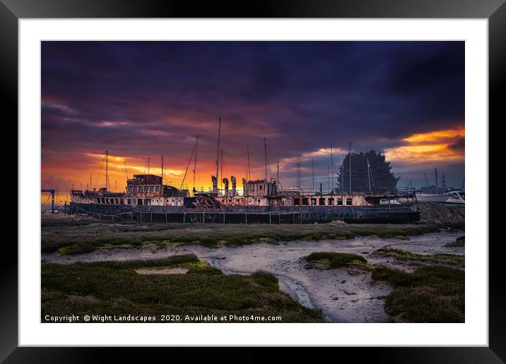 PS Ryde Queen Sunrise Framed Mounted Print by Wight Landscapes