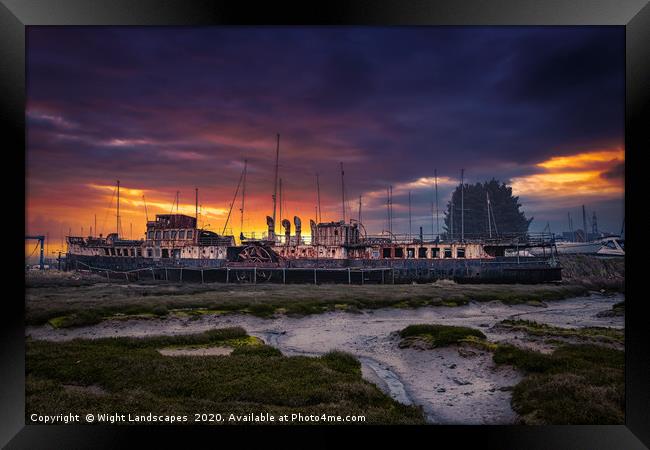 PS Ryde Queen Sunrise Framed Print by Wight Landscapes