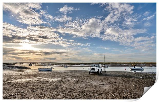 An hour before sunset at Brancaster Staithe  Print by Gary Pearson