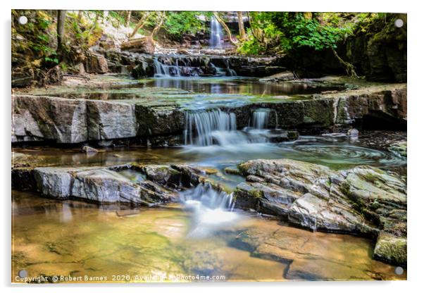 Gibson's Cave & Summerhill Force Acrylic by Lrd Robert Barnes