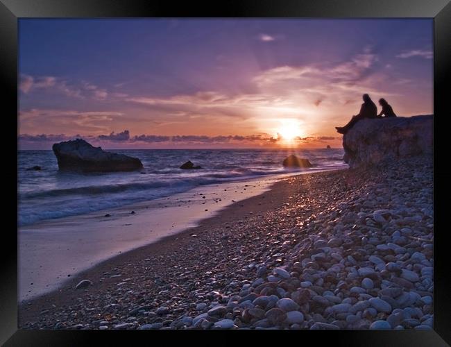 Waiting For The Sunset. Framed Print by Aj’s Images