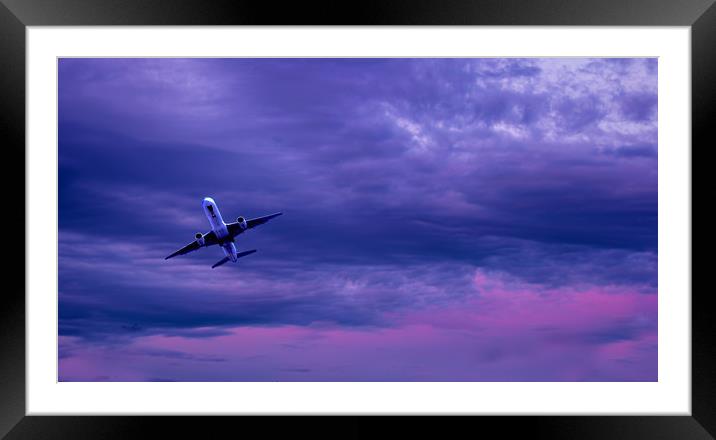 Evening Take Off Framed Mounted Print by Colin Metcalf