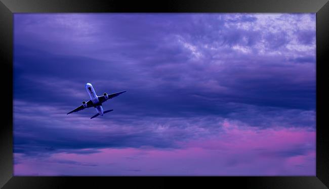 Evening Take Off Framed Print by Colin Metcalf