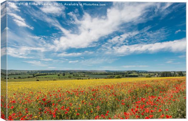 Poppies, Rape and a Big Sky Canvas Print by Richard Laidler