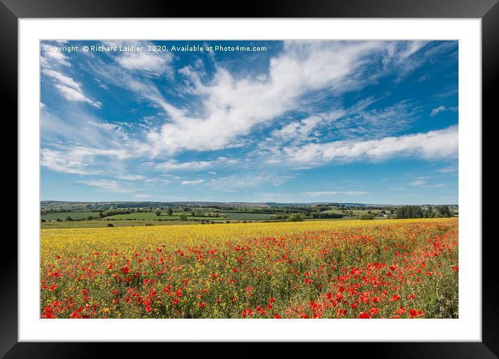 Poppies, Rape and a Big Sky Framed Mounted Print by Richard Laidler