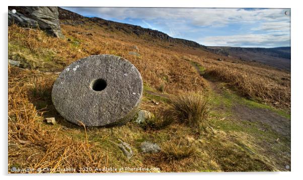 Abandoned Mill Stone, under Stanage Edge Acrylic by Chris Drabble