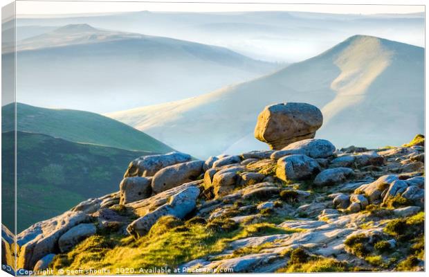 Lose Hill and Win Hill from Kinder Canvas Print by geoff shoults