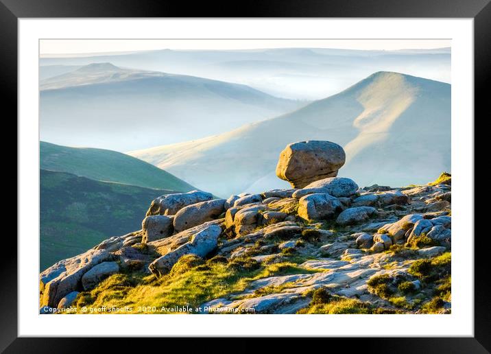 Lose Hill and Win Hill from Kinder Framed Mounted Print by geoff shoults