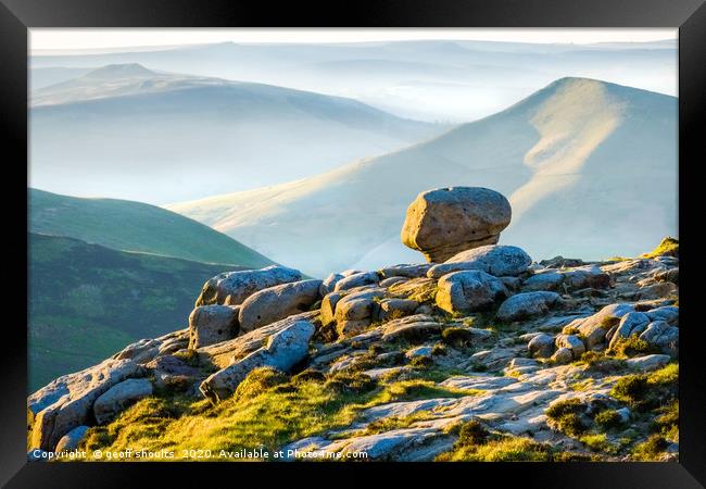 Lose Hill and Win Hill from Kinder Framed Print by geoff shoults