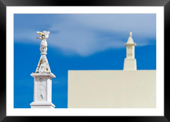Olhao, Algarve / Portugal : traditional white open Framed Mounted Print by hector Christiaen