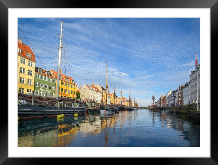 Nyhavn Colorful facades Copenhagen Framed Mounted Print by Jordan Jelev