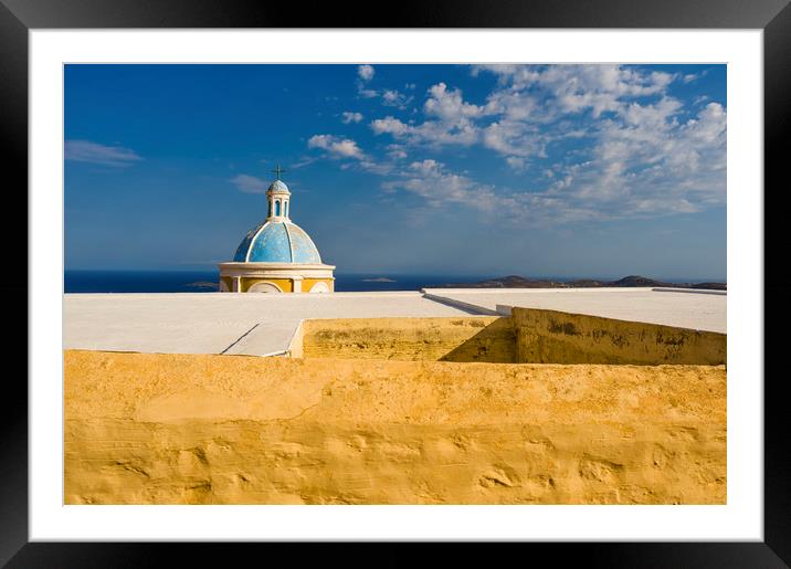 church in ano syros Framed Mounted Print by hector Christiaen