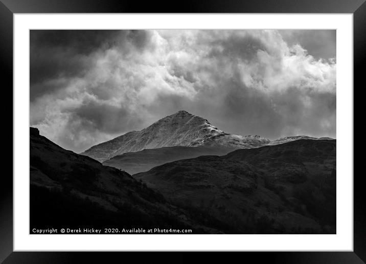 Snow Capped Highlands Framed Mounted Print by Derek Hickey