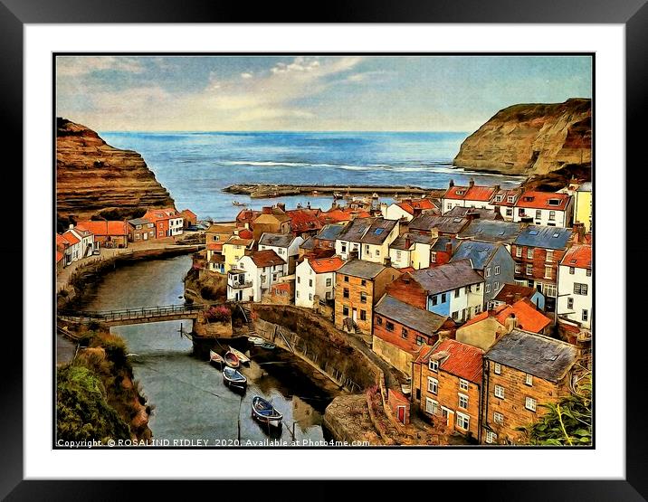 "Antique Staithes" Framed Mounted Print by ROS RIDLEY