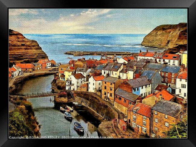 "Antique Staithes" Framed Print by ROS RIDLEY