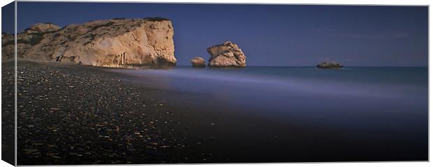After Dark On Aphrodite's Rock Canvas Print by Aj’s Images