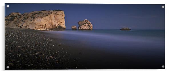 After Dark On Aphrodite's Rock Acrylic by Aj’s Images