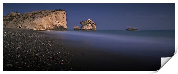 After Dark On Aphrodite's Rock Print by Aj’s Images