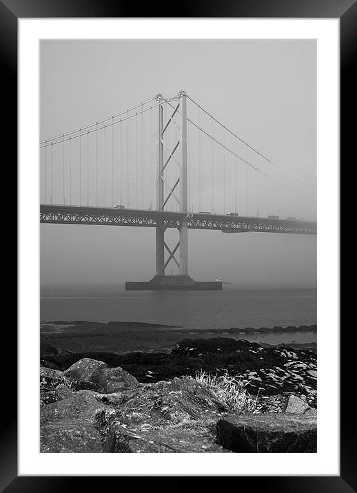 Misty Forth Road Bridge Framed Mounted Print by Keith Thorburn EFIAP/b