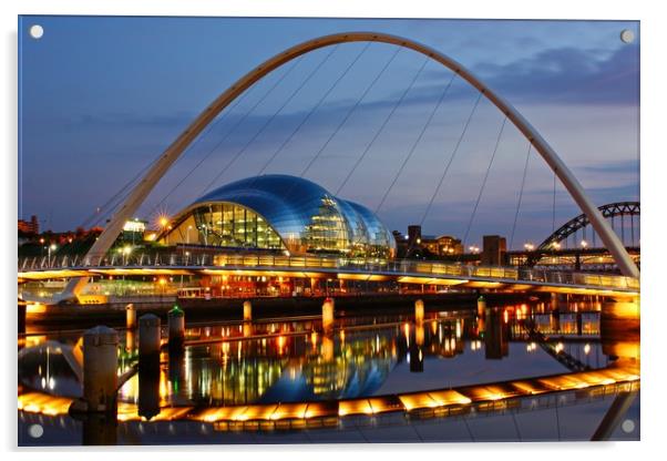 River Tyne Reflections, Newcastle-Gateshead Acrylic by Rob Cole