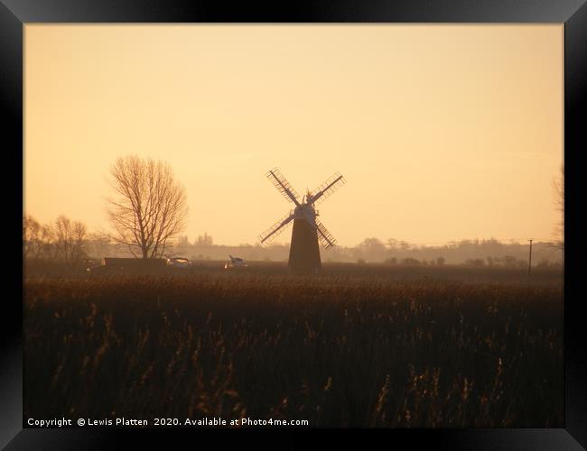 The Solitary Mill at Sunset  Framed Print by Lewis Platten