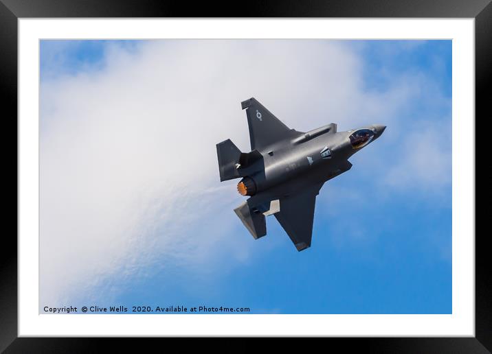 F-35 Lightning seen at RAF Fairford  Framed Mounted Print by Clive Wells