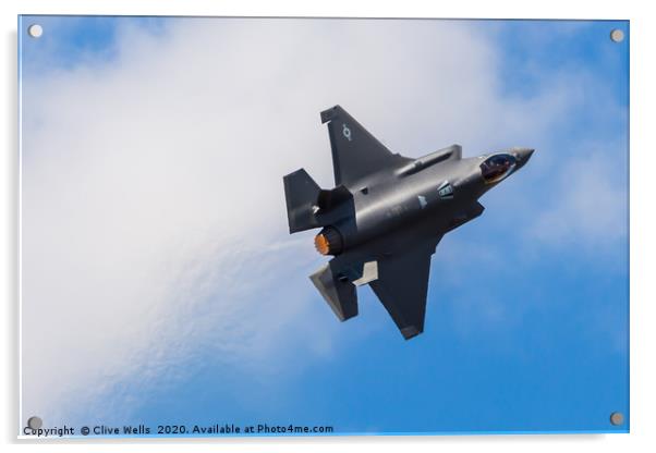 F-35 Lightning seen at RAF Fairford  Acrylic by Clive Wells