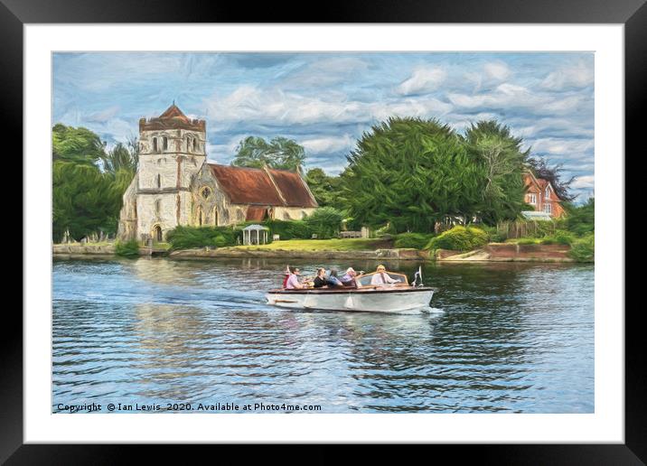 On The Thames At Bisham Framed Mounted Print by Ian Lewis