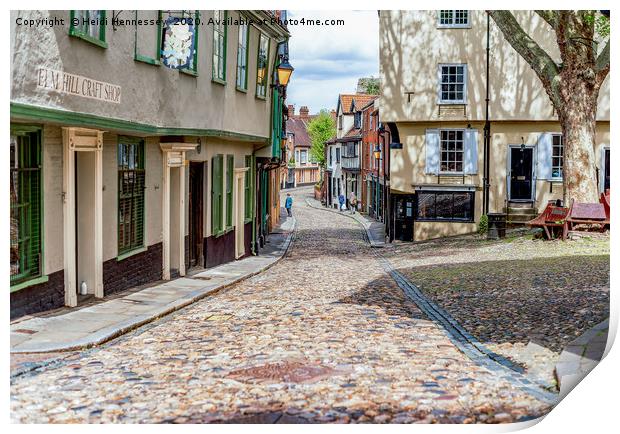 Norwich's Historic Elm Hill Print by Heidi Hennessey