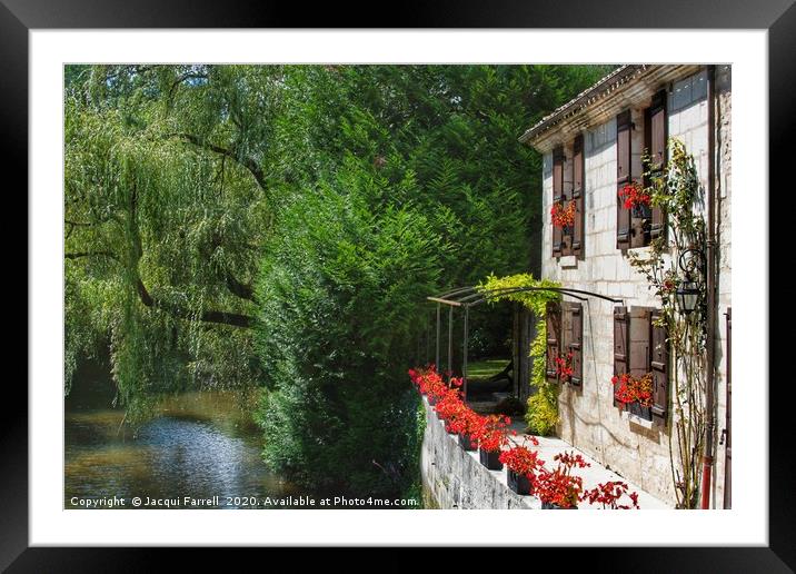 French Riverside Cottage Framed Mounted Print by Jacqui Farrell