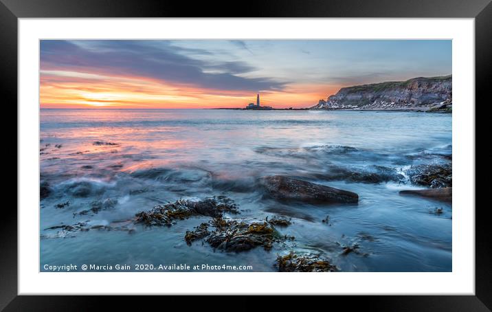 Whitley Bay sunrise Framed Mounted Print by Marcia Reay